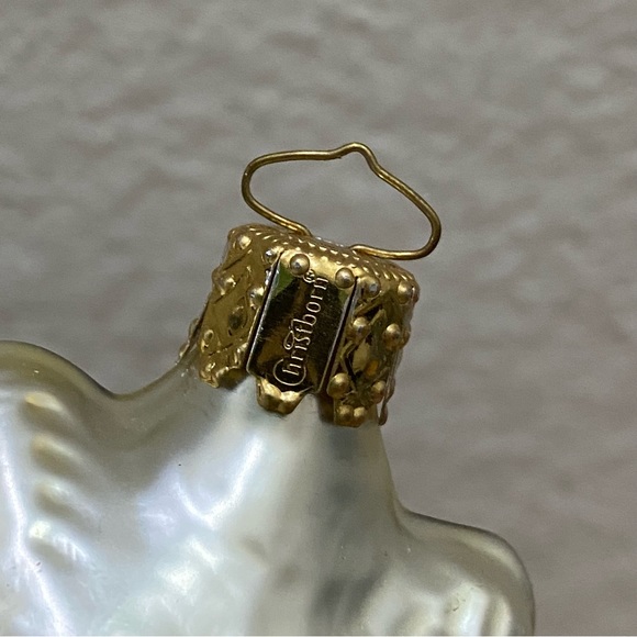 Vintage Christborn White Cat with Red Bow Hand Blown Glass Christmas Ornament - Picture 6 of 15